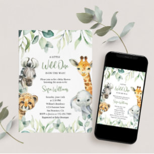Invitación de Baby Shower Pequeño Salvaje en Camin