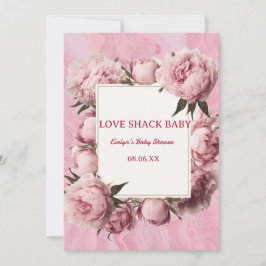 Invitación de Baby Shower Pink Bow Love Shack – El