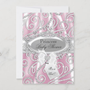 Invitación de Baby Shower Pink Princess Sparkle Di