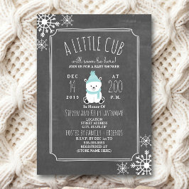 Invitación de Baby Shower Polar Bear Boy Winter