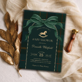 Invitación de Baby Shower Polo de Cuadro Ecuestre 