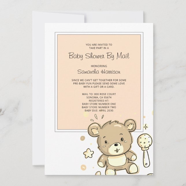 Invitación de Baby Shower por correo (Anverso)