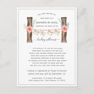 Invitación de baby shower por correo para larga di