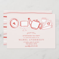 Invitación de Baby Shower por la tarde al té