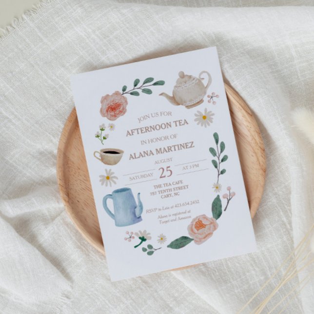 Invitación de Baby Shower por la tarde al té (Subido por el creador)