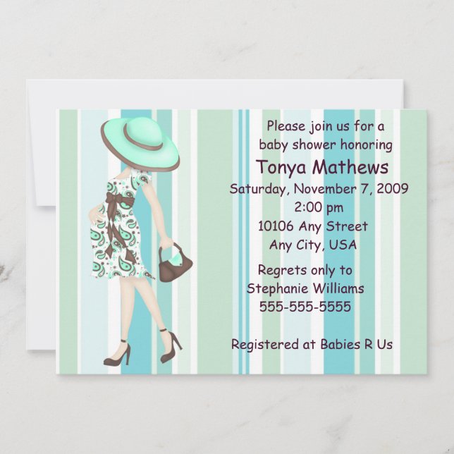 Invitación de Baby Shower por tiras (CA) (Anverso)