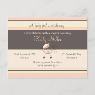 Invitación de Baby Shower por tiras (Chica)