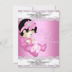 Invitación de baby shower Pretty Lace & Baby Girl 