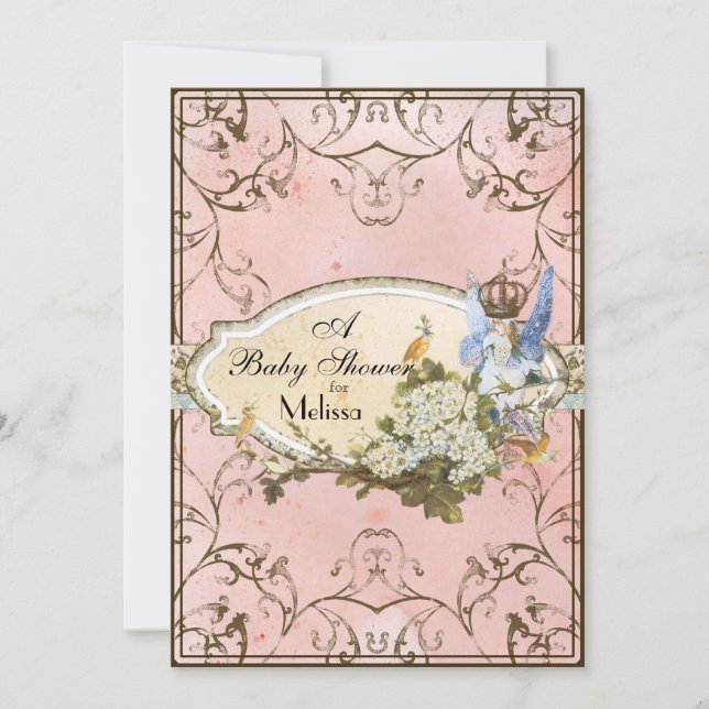 Invitación de Baby Shower - Princesa de Faerie enc (Anverso)