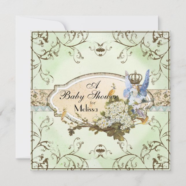 Invitación de Baby Shower - Princesa de Faerie enc (Anverso)