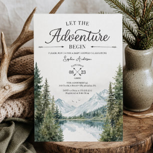 Invitación de Baby Shower Que Comience La Aventura
