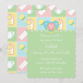 Invitación de Baby Shower Quilt para bebés