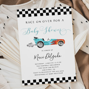 Invitación de Baby Shower Race Car Boy