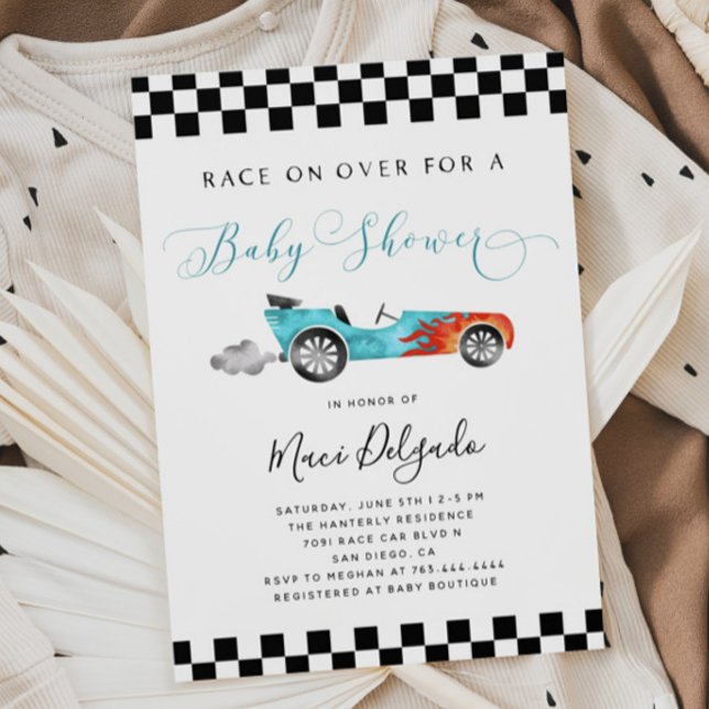 Invitación de Baby Shower Race Car Boy (Subido por el creador)