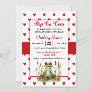 Invitación de Baby Shower Rana Adorable 'Hop On Ov