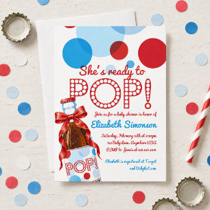 Invitación de Baby Shower 'Refresco Rojo Azul List