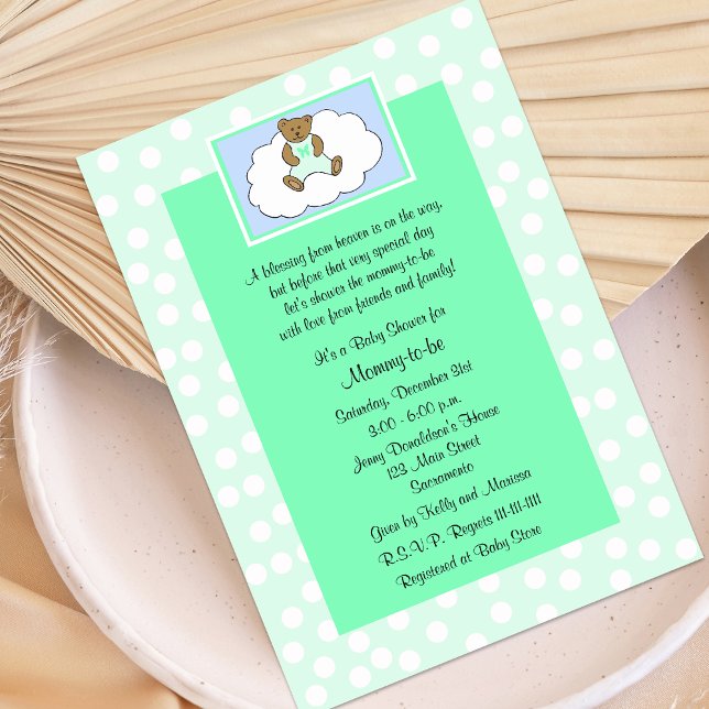 Invitación de Baby Shower religiosa cristiana verd (Subido por el creador)