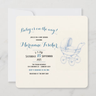 Invitación de Baby Shower Retro
