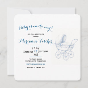 Invitación de Baby Shower Retro
