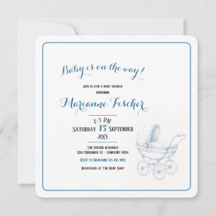 Invitación de Baby Shower Retro