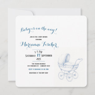 Invitación de baby shower retro
