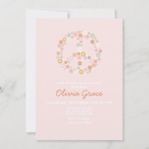 Invitación de Baby Shower Retro Amor Paz Dalsy Ros