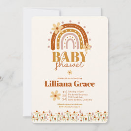 Invitación de Baby Shower Retro Boho