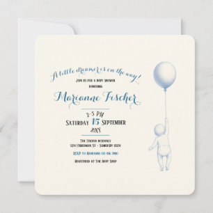 Invitación de Baby Shower Retro Caprichosa con Glo