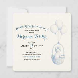 Invitación de Baby Shower Retro Caprichosa para Ni