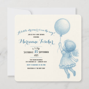 Invitación de Baby Shower Retro Caprichosa para Ni