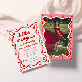 Invitación de Baby Shower Retro Cherry Valentine