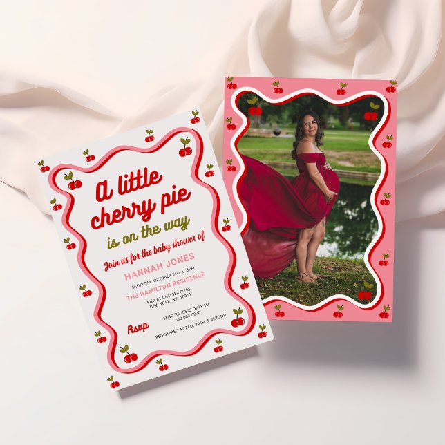 Invitación de Baby Shower Retro Cherry Valentine (Subido por el creador)