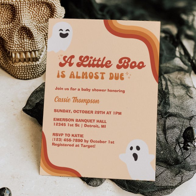 Invitación de Baby Shower Retro Halloween con fant (Subido por el creador)