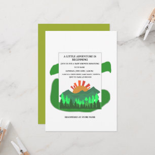 Invitación de baby shower Retro Mountain Forest Sa
