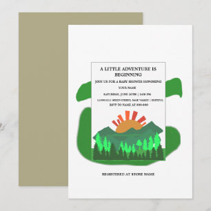 Invitación de baby shower Retro Mountain Forest Sa