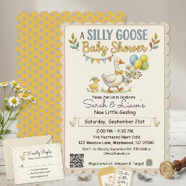 Invitación de Baby Shower Retro Pato y Ansarino