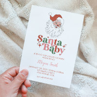 Invitación de baby shower retro Santa Baby