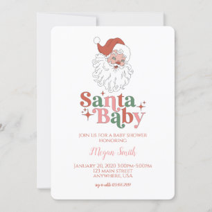 Invitación de baby shower retro Santa Baby
