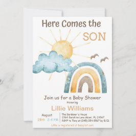 Invitación de Baby Shower Retro Sunshine