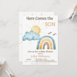 Invitación de Baby Shower Retro Sunshine