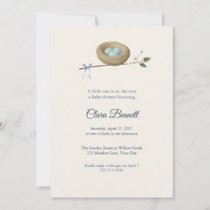 Invitación de Baby Shower Robin Egg Nest