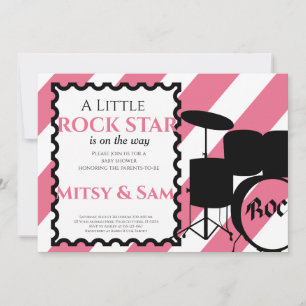 Invitación de Baby Shower Rock Star Rock a Bye Bab
