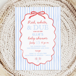Invitación de Baby Shower Roja Blanca y a Punto