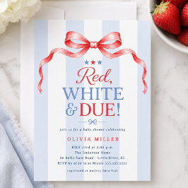 Invitación de Baby Shower 'Rojo Blanco y Esperado'