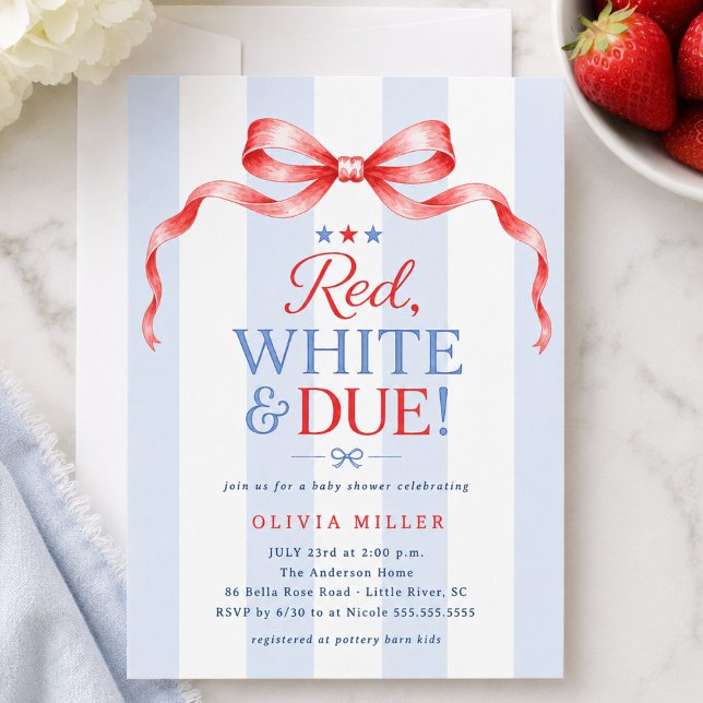 Invitación de Baby Shower 'Rojo Blanco y Esperado' (Subido por el creador)