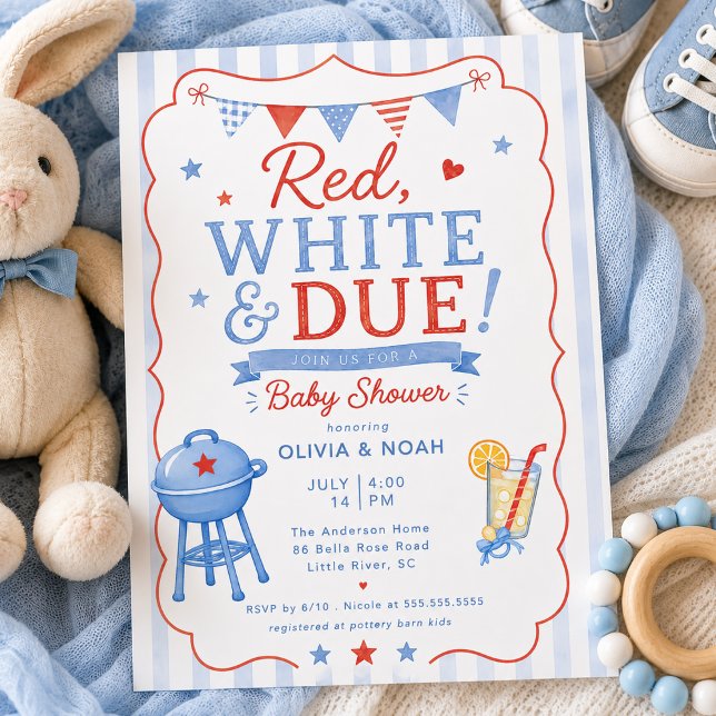Invitación de Baby Shower 'Rojo, Blanco y Listo pa (Subido por el creador)