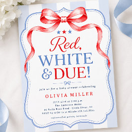 Invitación de Baby Shower 'Rojo Blanco y Por Llega