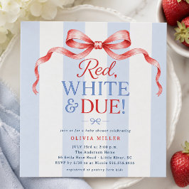 Invitación de Baby Shower 'Rojo Blanco y Próximo'