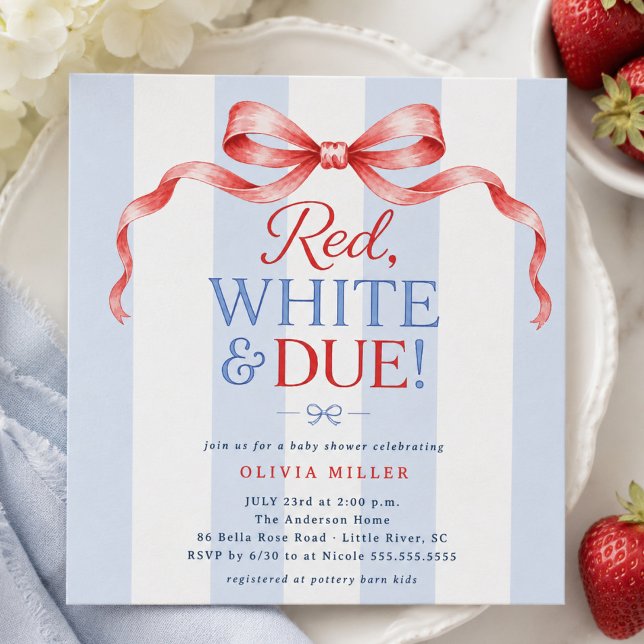 Invitación de Baby Shower 'Rojo Blanco y Próximo' (Subido por el creador)