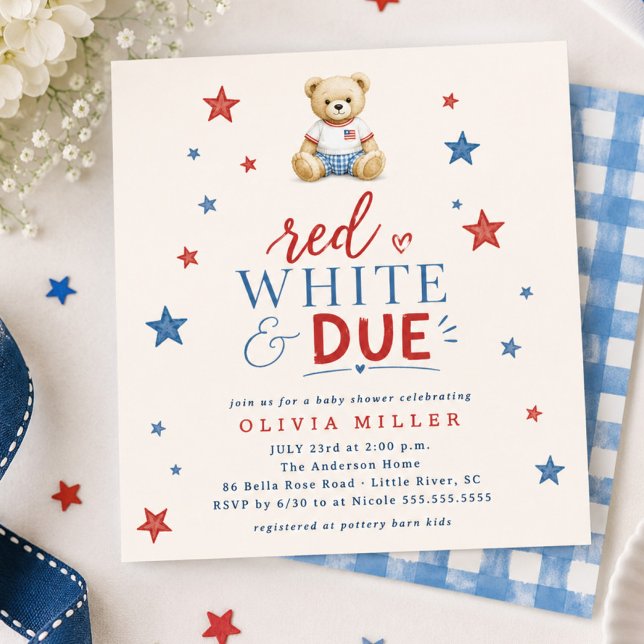Invitación de Baby Shower 'Rojo Blanco y Próximo' (Subido por el creador)